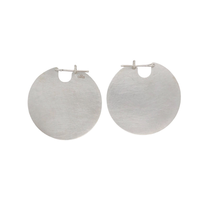 Silver U Disks Medium Earrings - Cass Partington