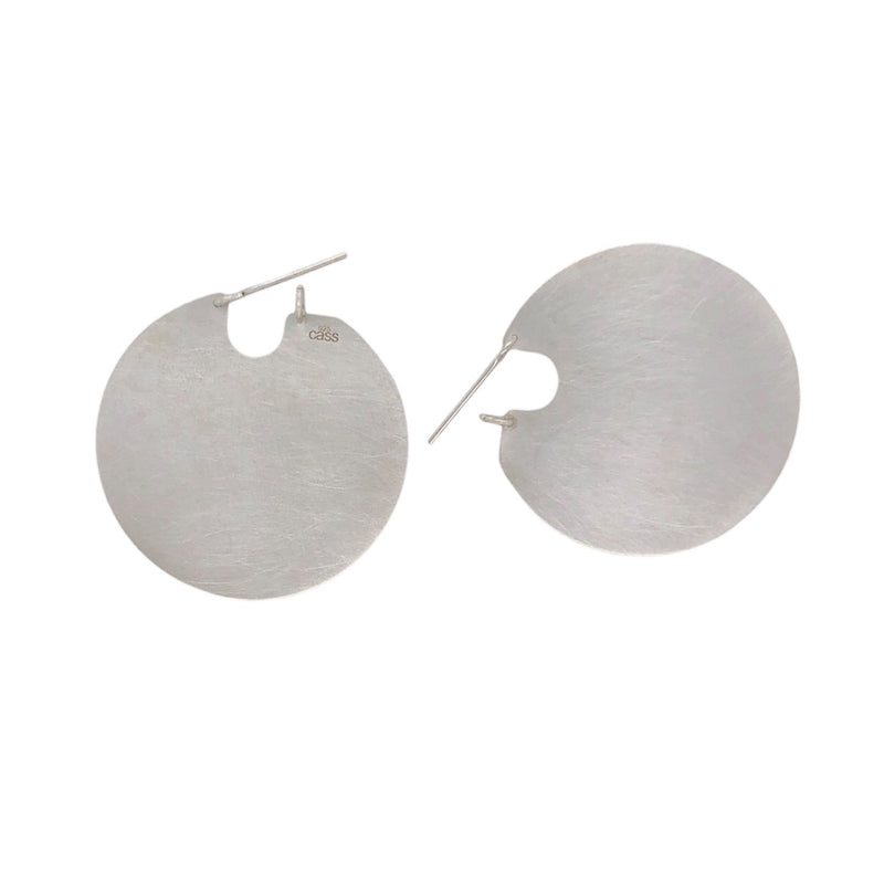 Silver U Disks Medium Earrings - Cass Partington