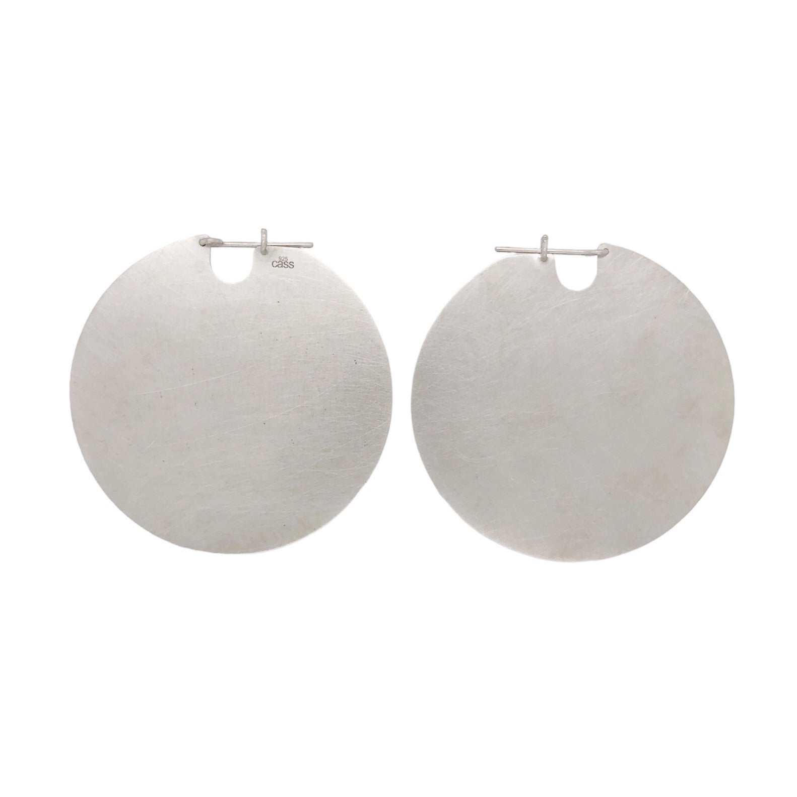 Silver U Disks Large Earrings - Cass Partington