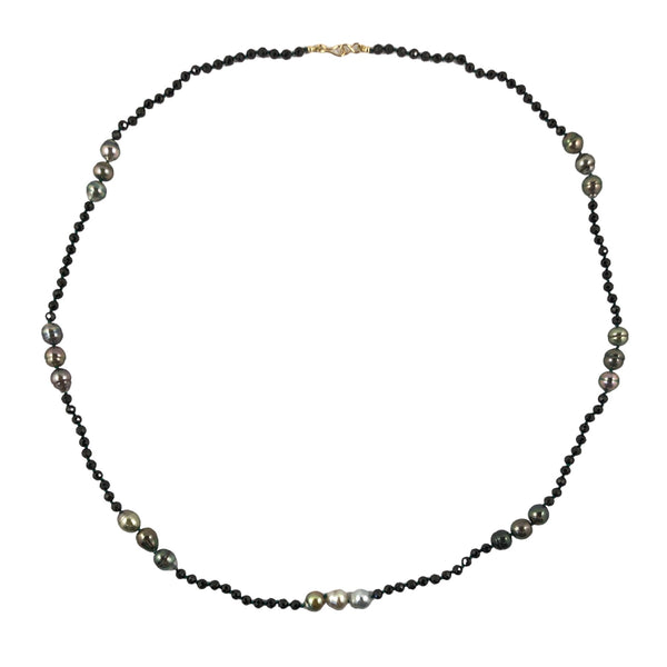 Tahitian Pearl & Black Spinel Necklace - Julia Stora