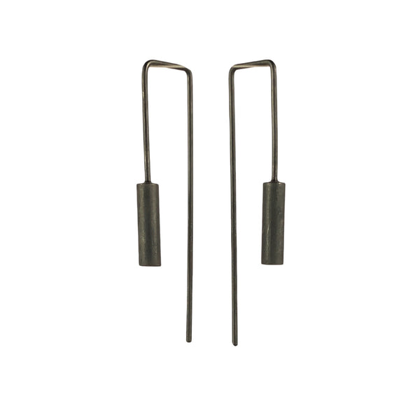 Piston Oxidised Silver Earrings - Lisa Jose
