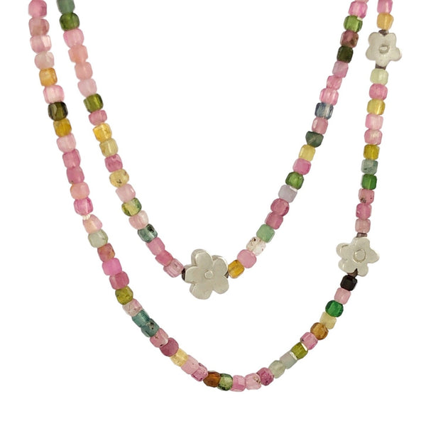 Paper Daisy Necklace Tourmaline & Silver - Milly Thomas