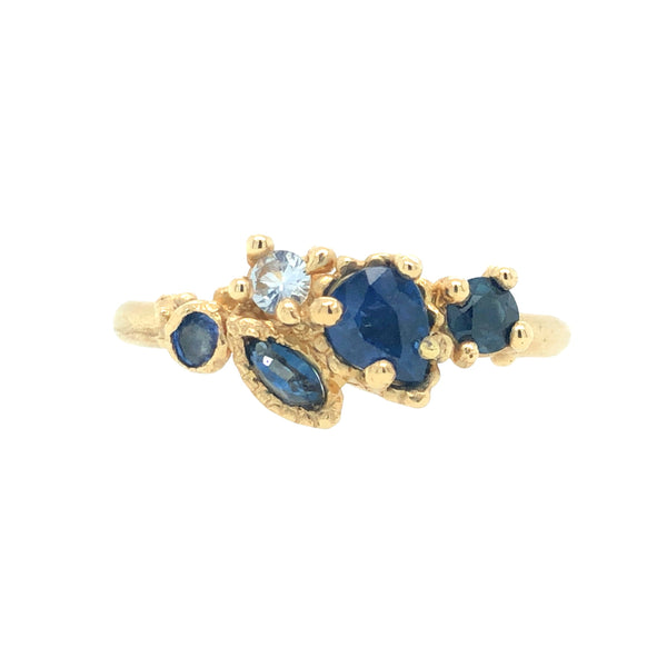 Mixed Cut Sapphire Cluster Ring - Ruth Tomlinson