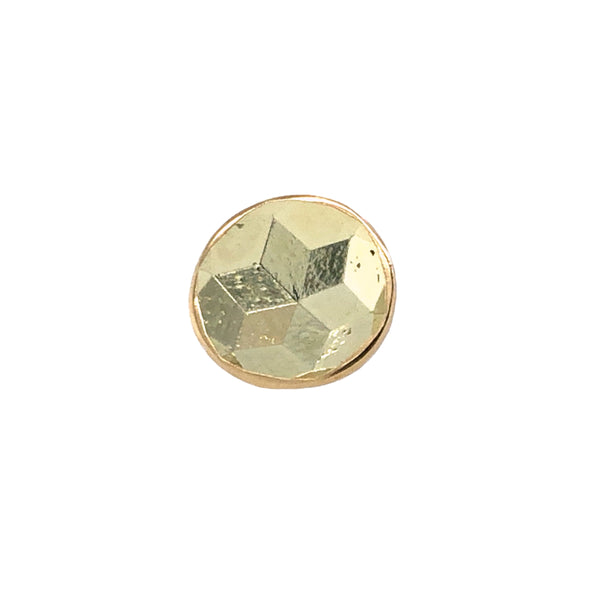 Large Round Impression Single Yellow Gold Stud - Louise Fischer