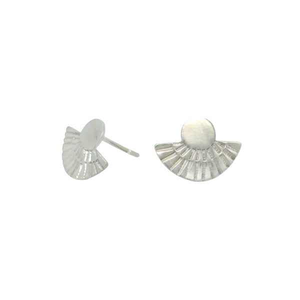 Fan Out Stud Earrings Silver - Tara Lofhelm