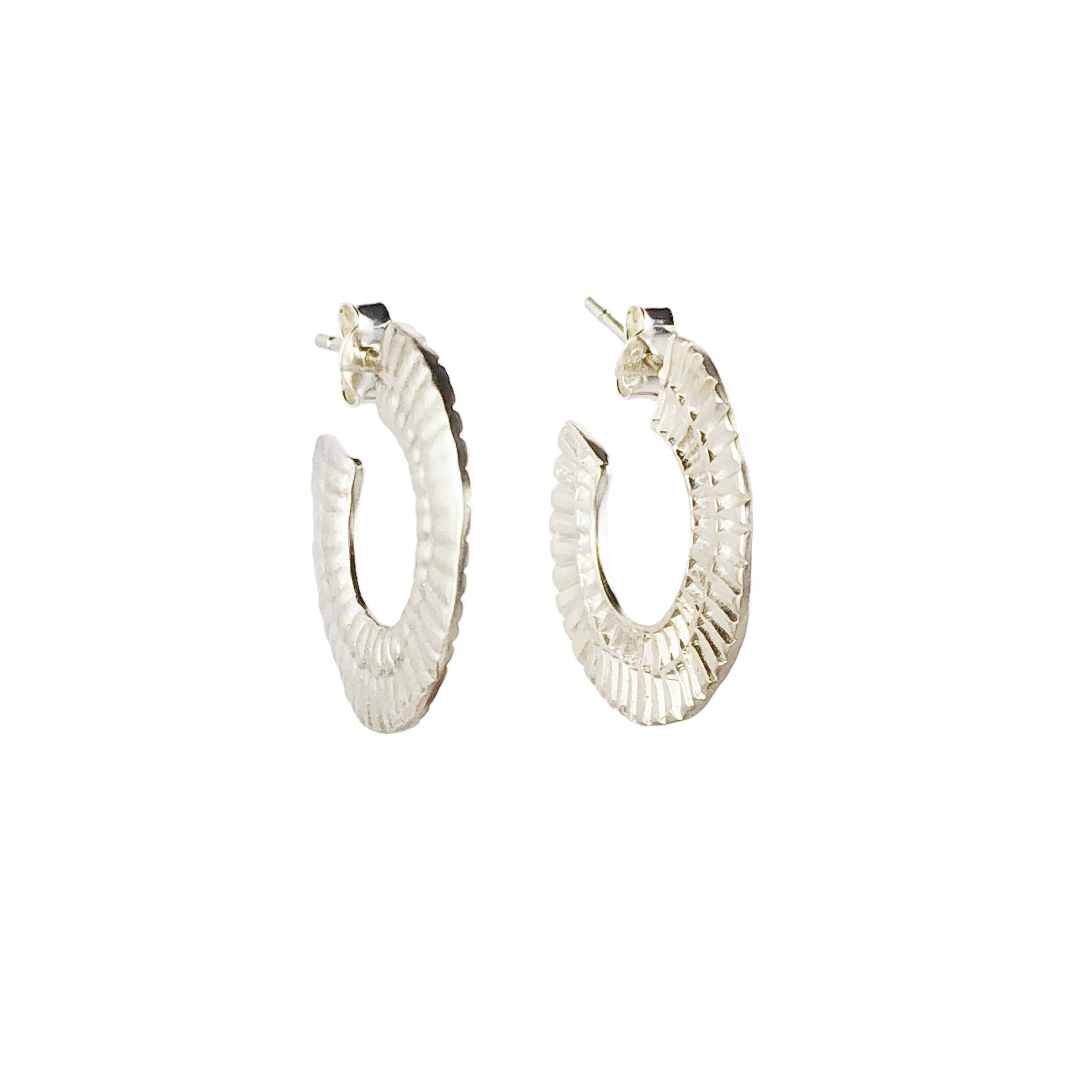 Arc Hoop Silver Earrings - Tara Lofhelm