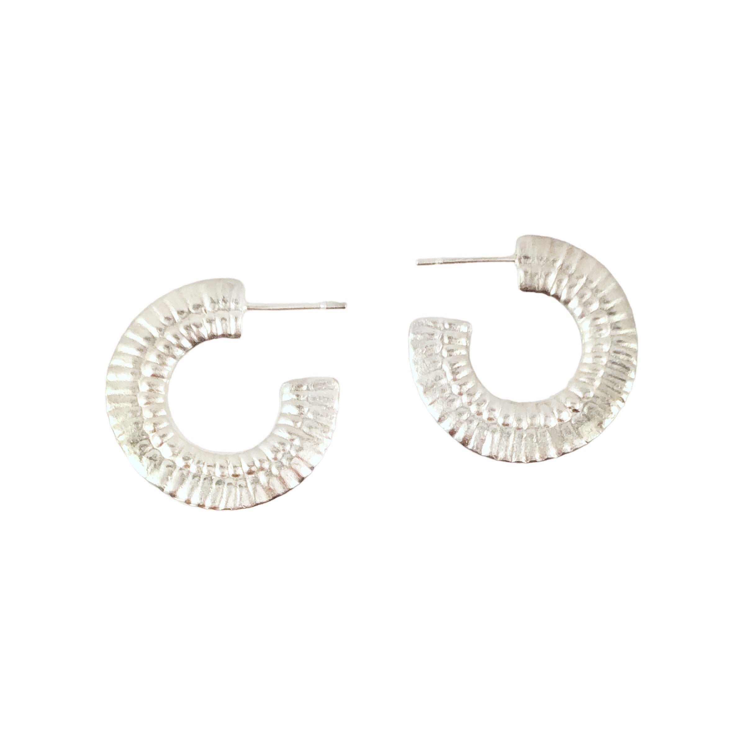 Arc Hoop Silver Earrings - Tara Lofhelm