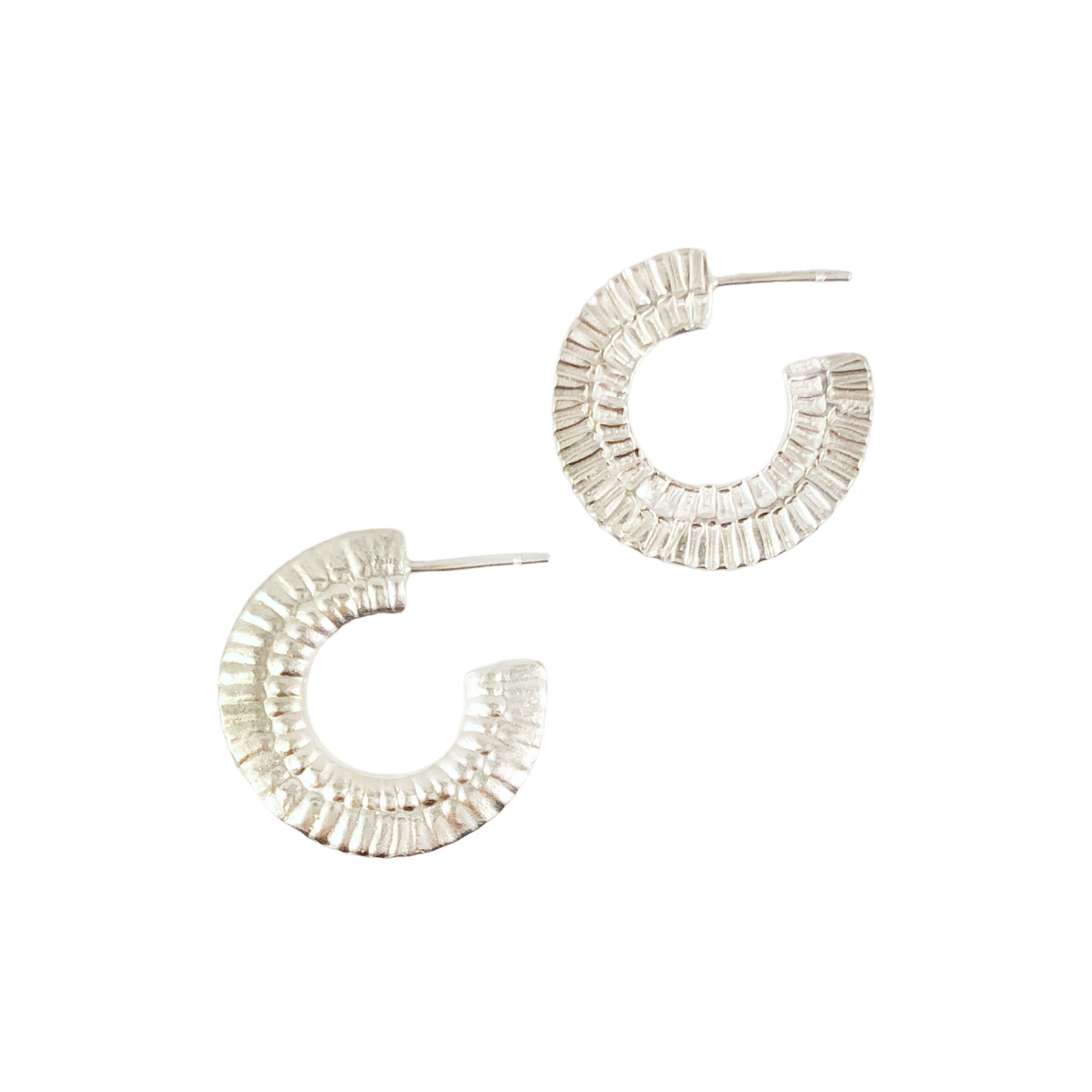 Arc Hoop Silver Earrings - Tara Lofhelm
