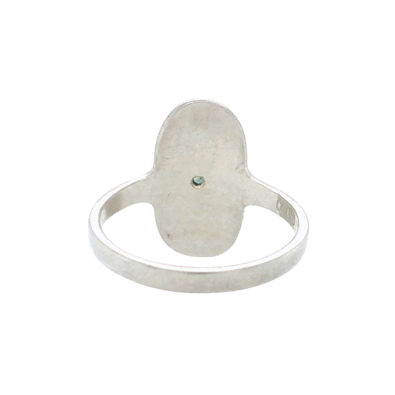 Oval Silver Signet Ring with Australian Sapphire - Nina Baker