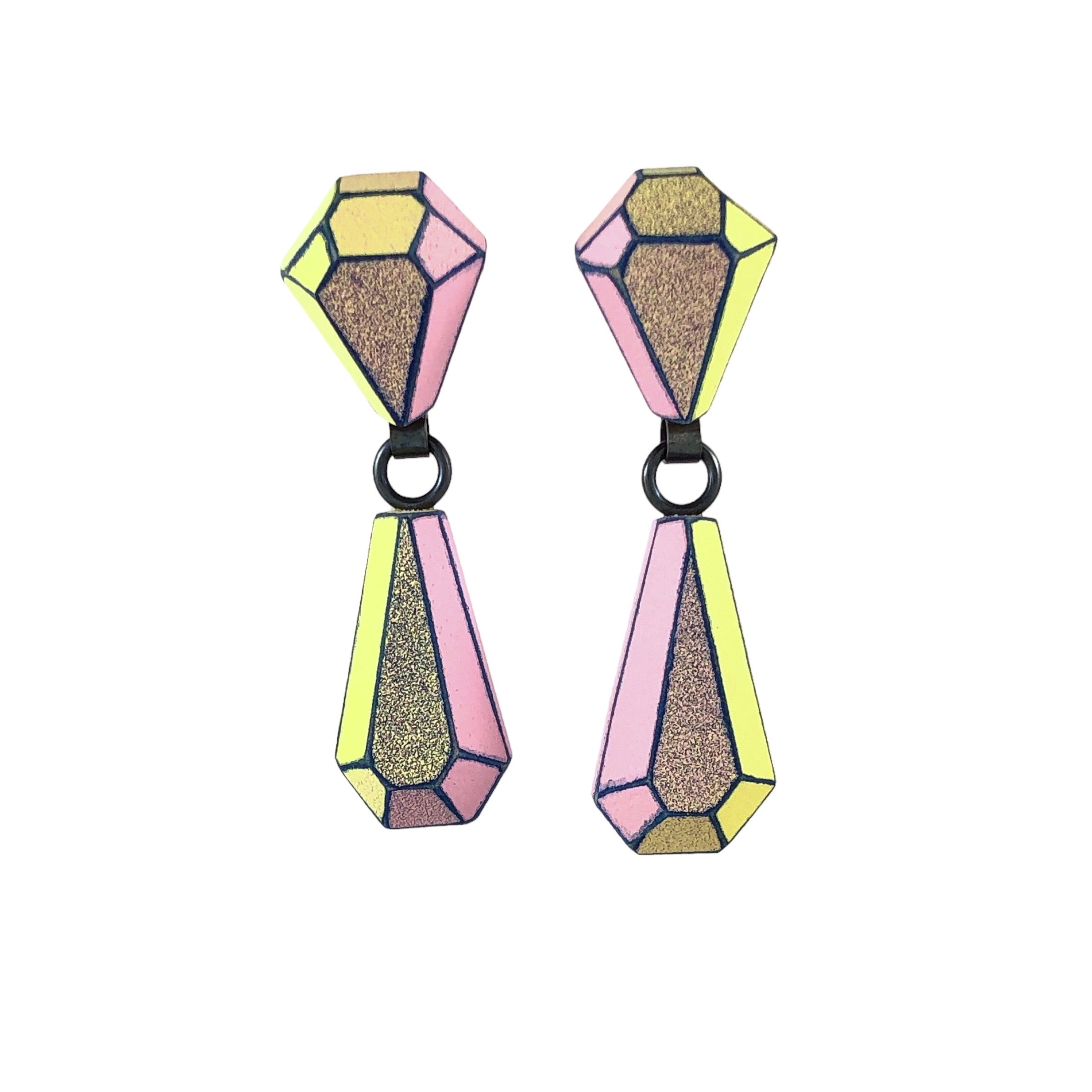 Wooden Diamond Cut Studs - Eva Burton
