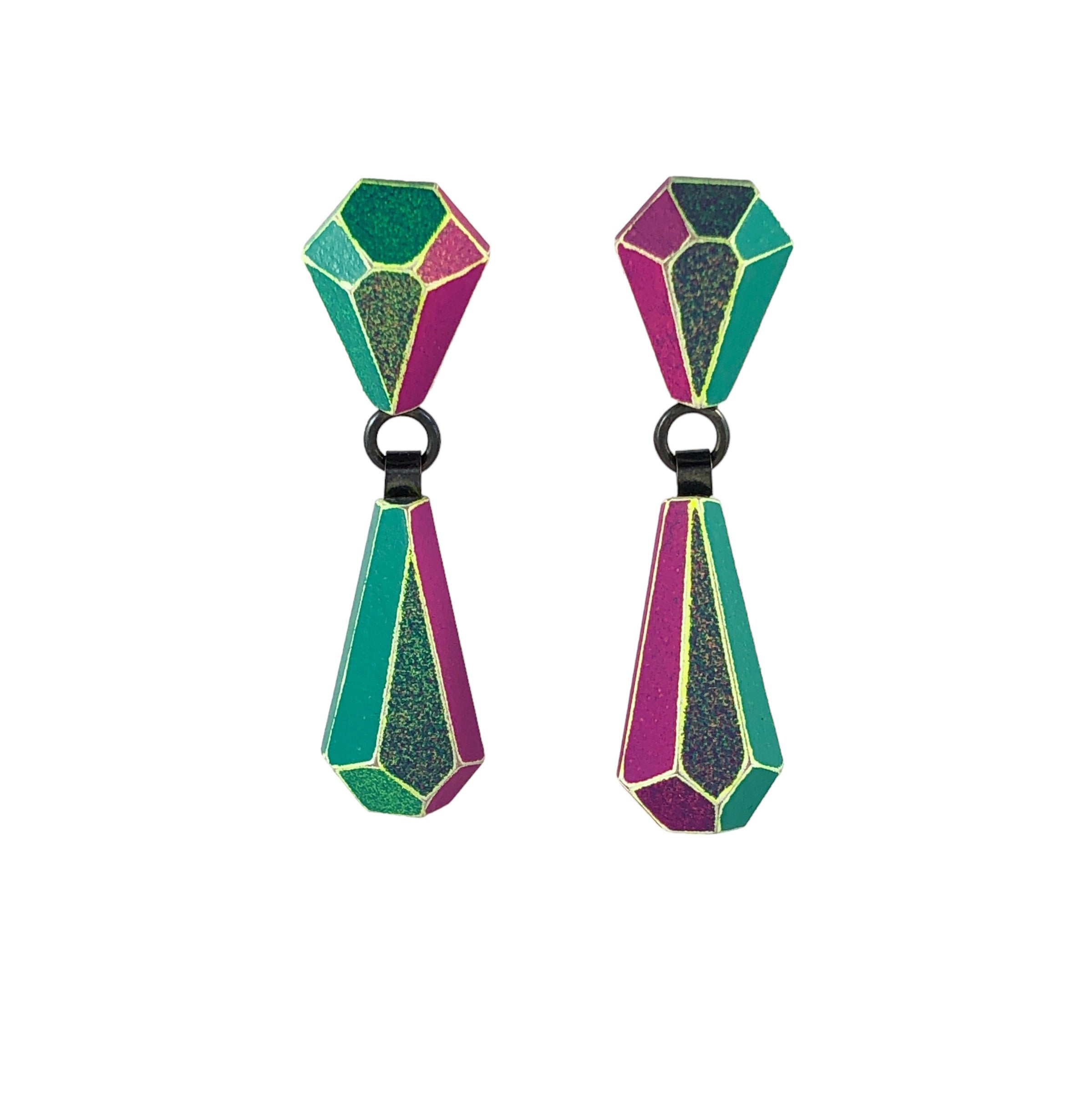 Wooden Diamond Cut Studs - Eva Burton