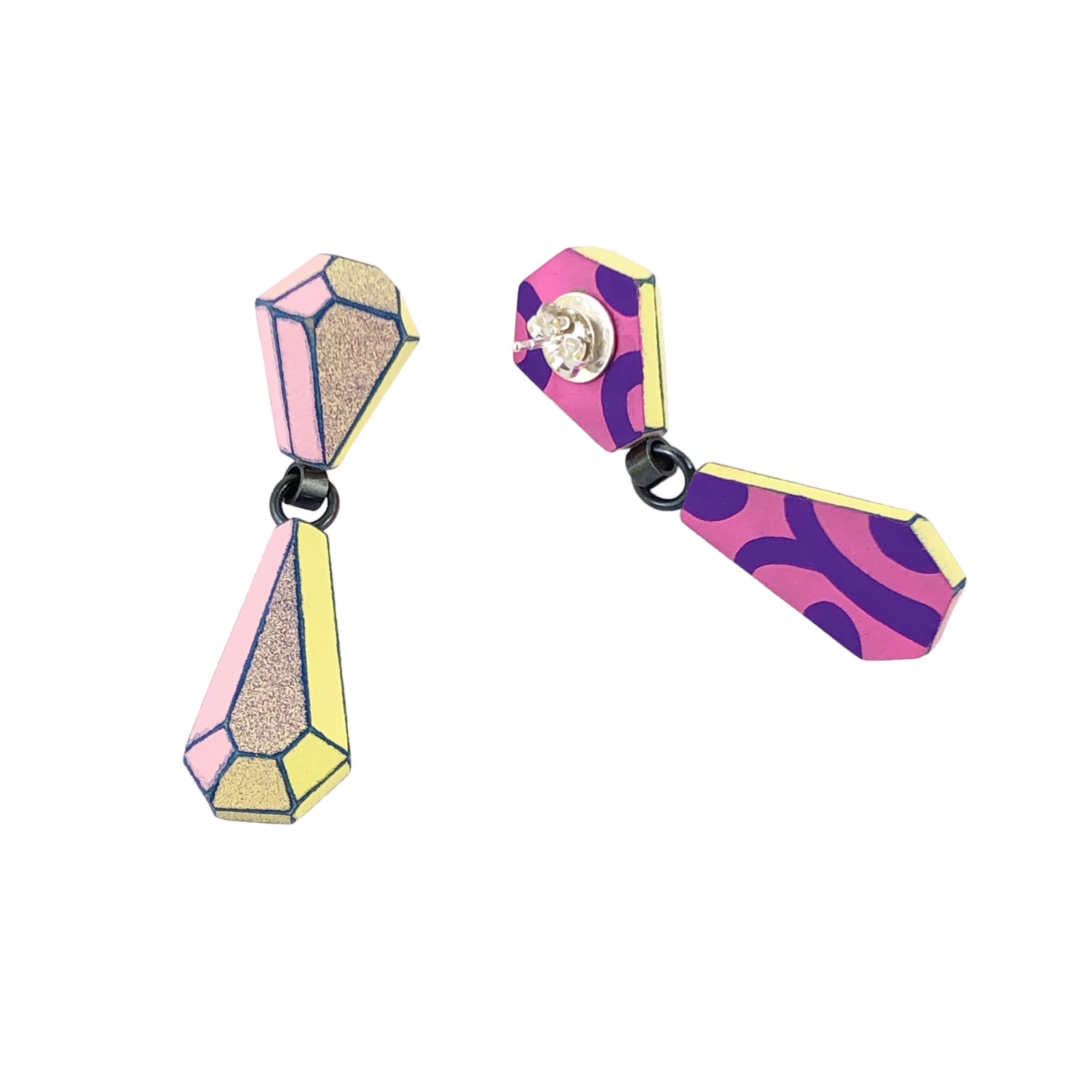 Wooden Diamond Cut Studs - Eva Burton