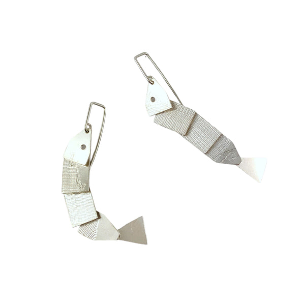 Silver Articulate Fish Earrings - Cynthia Nge