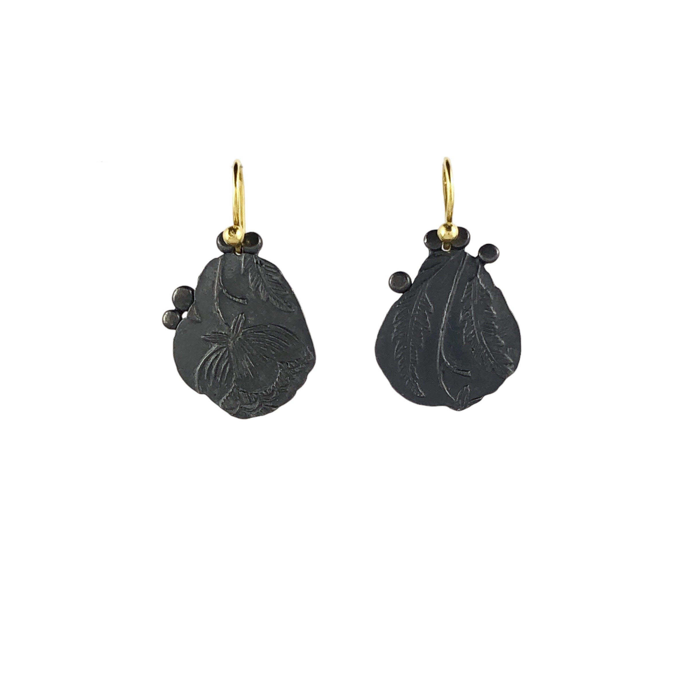 Keepsake Oxidised Floral & Fern Earrings - Cynthia Nge