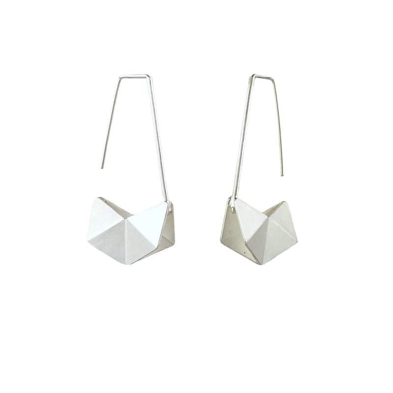 Hexagon 3D Earrings in Silver - Ananda Ungphakorn