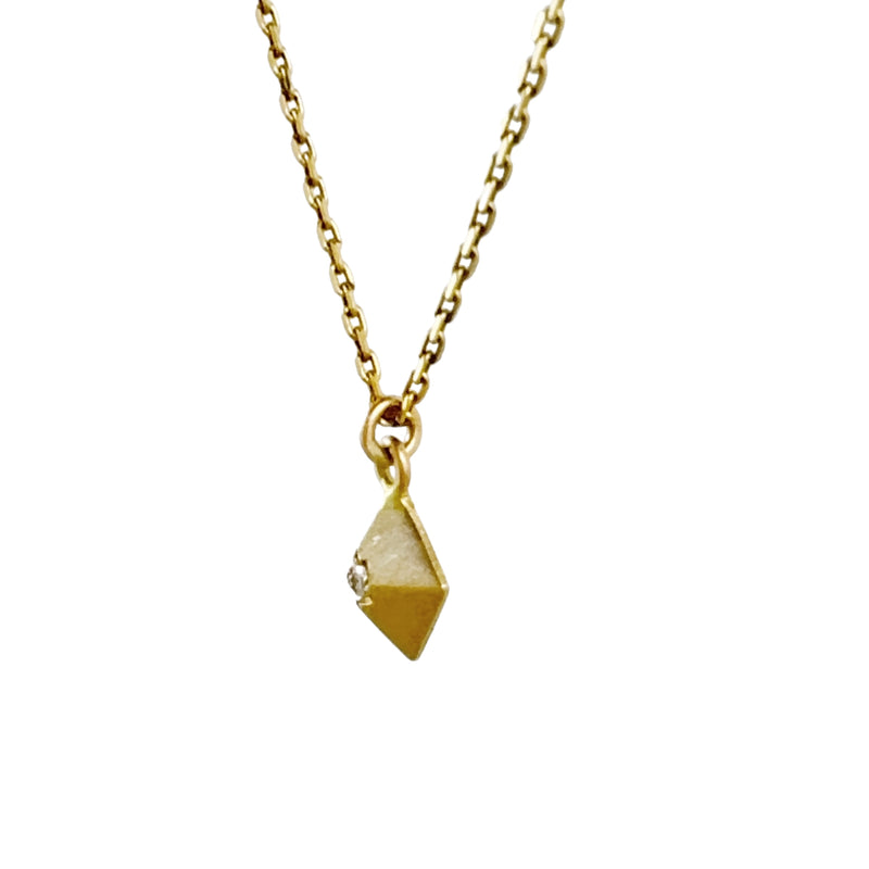 Pyramid Diamond Charm Gold Necklace - Emma Jane Donald