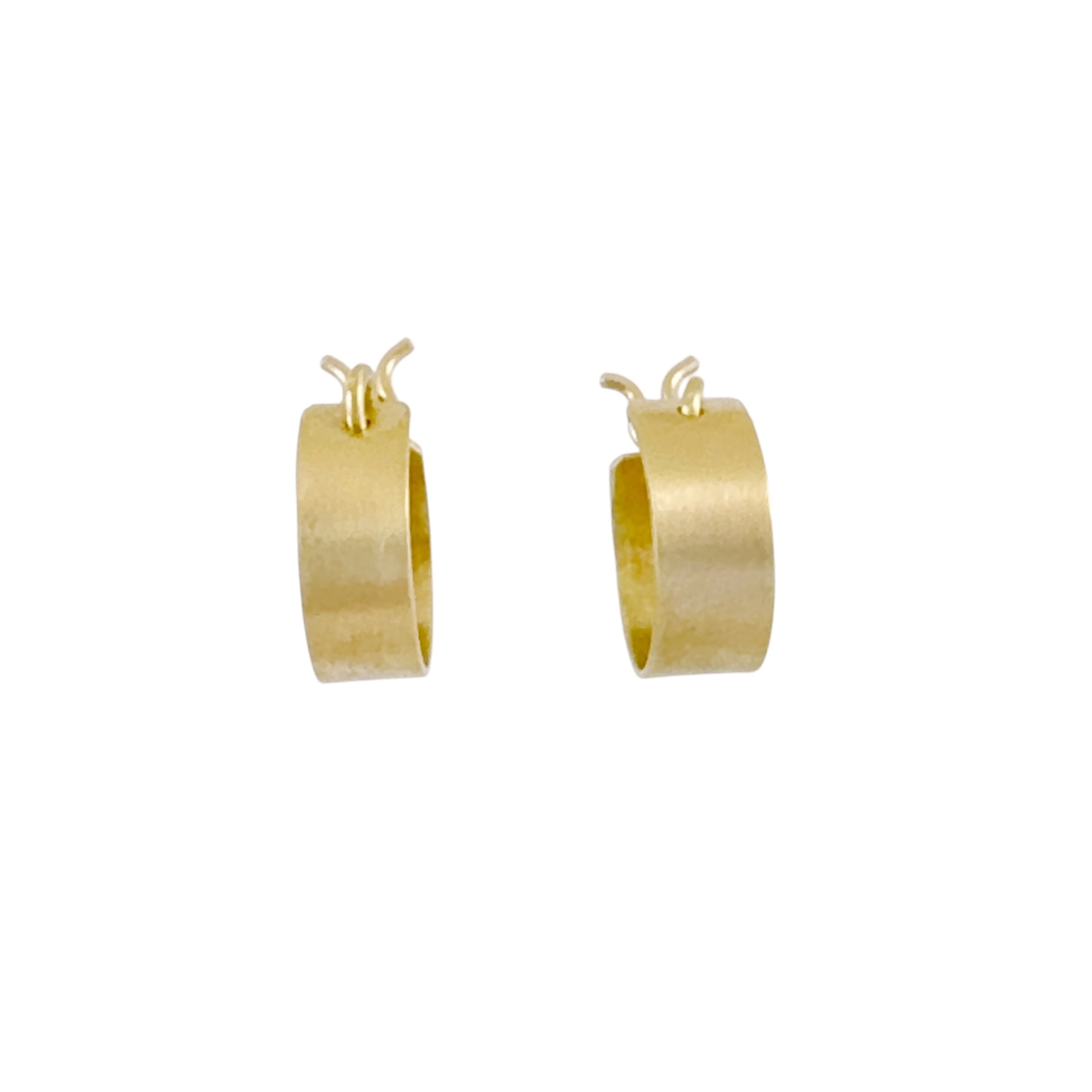 Square Hoop Gold Huggies - Kaoru Rogers