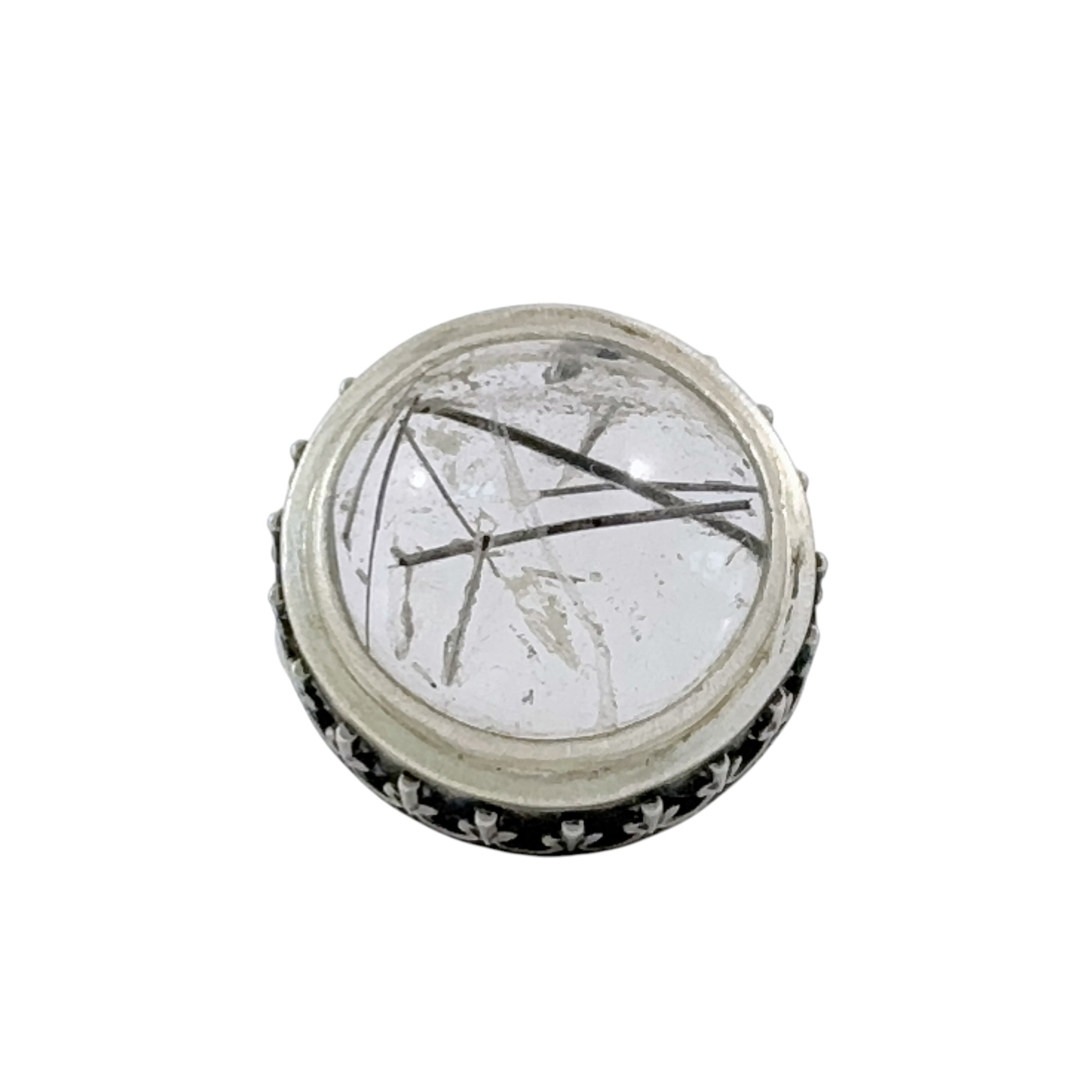Round Wedding Cake Silver Ring - Regina Krawets