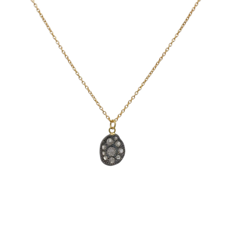 Petite Oxidised Diamond Pendant - Tap by Todd Pownell
