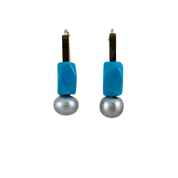 Sky Blue Pearl  Drop Earrings - Ari Athans