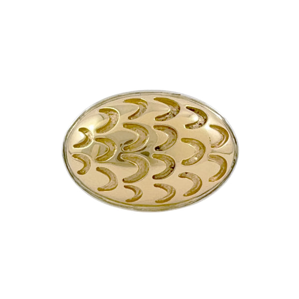 Gold Top Oval Ring - Catherine White
