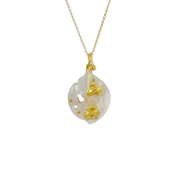 Golden Pohutukawa Mother of Pearl Necklace - Cynthia Nge