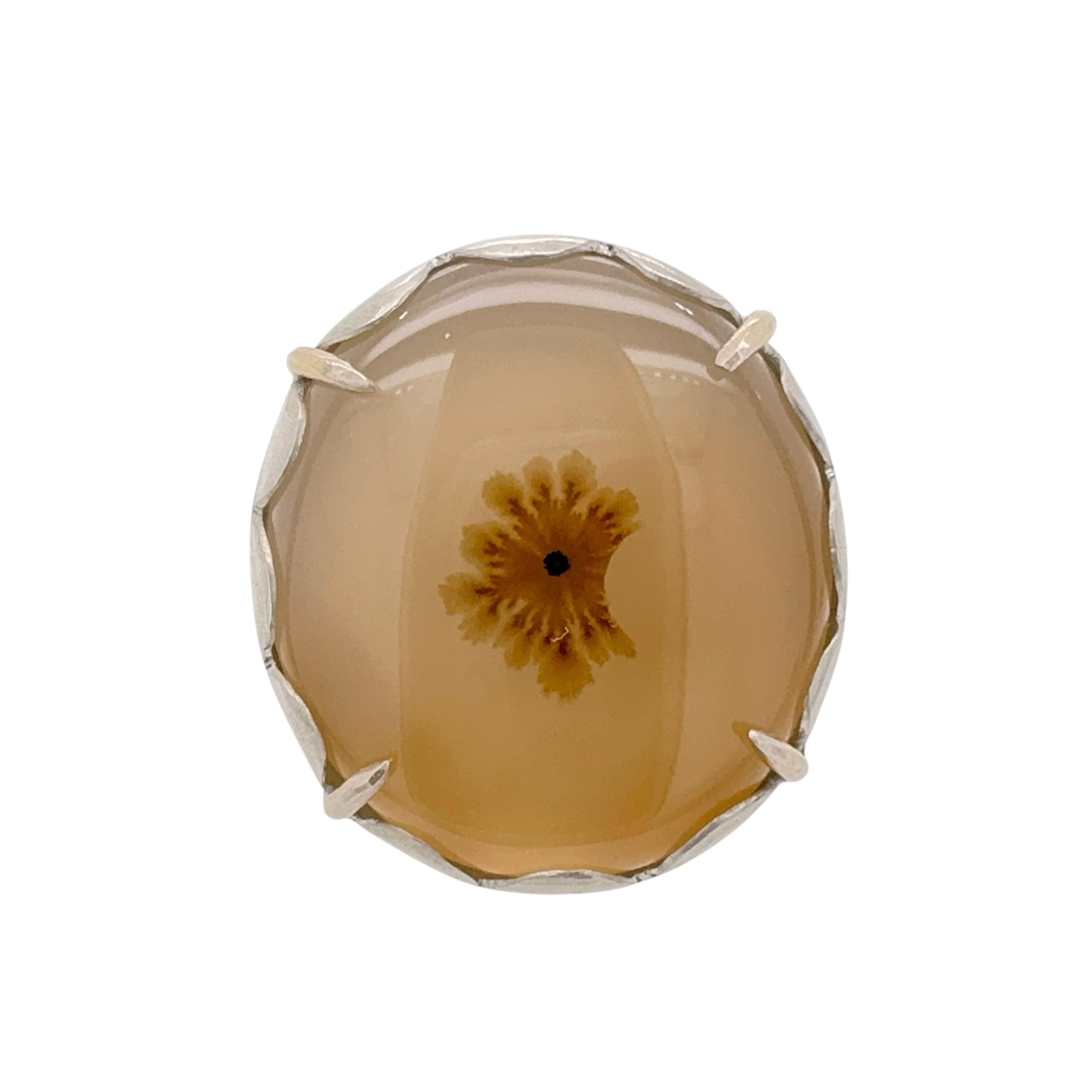 Scalloped Starburst Agate & Silver Ring - Regina Krawets