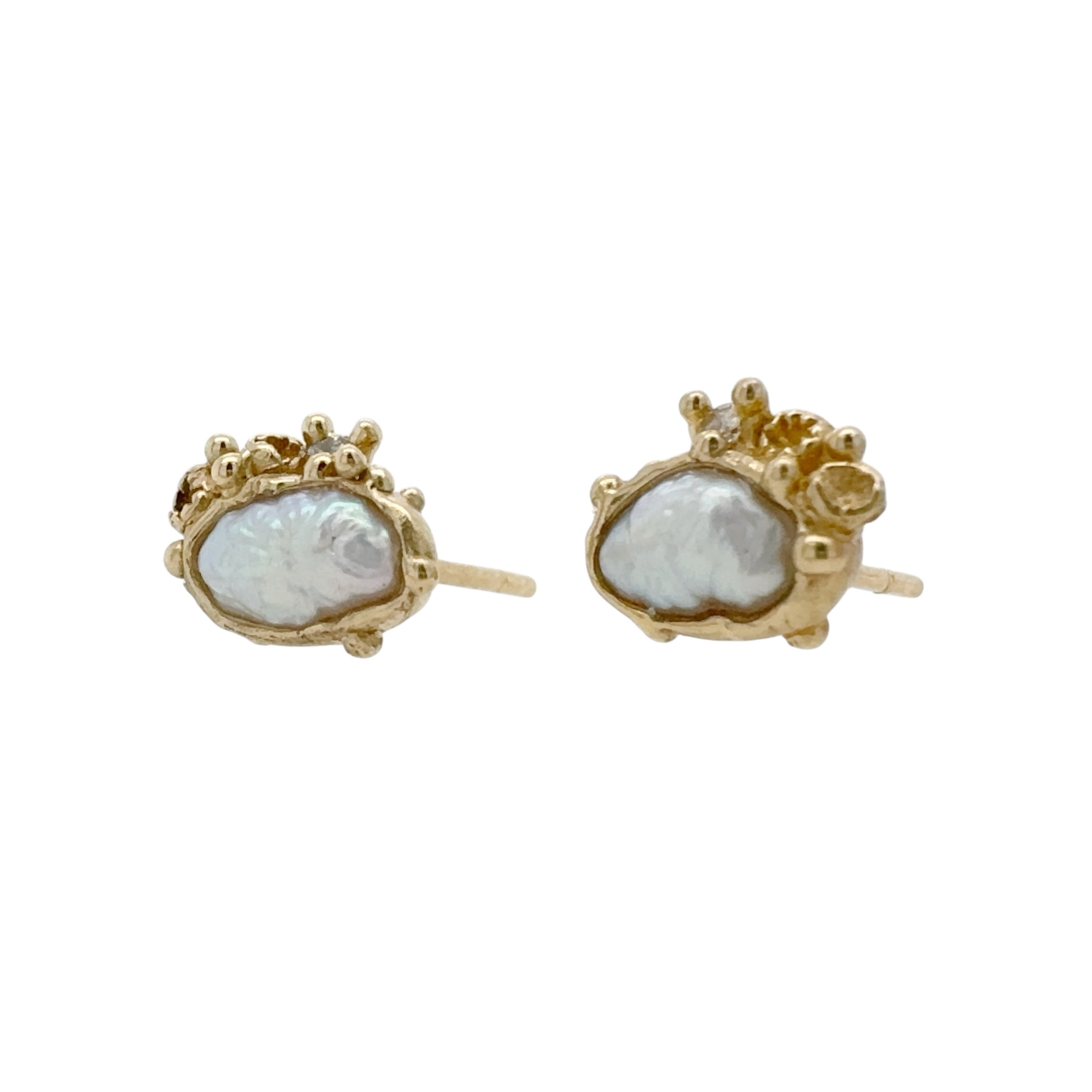 Pearl Encrusted Studs with Barnacles - Ruth Tomlinson