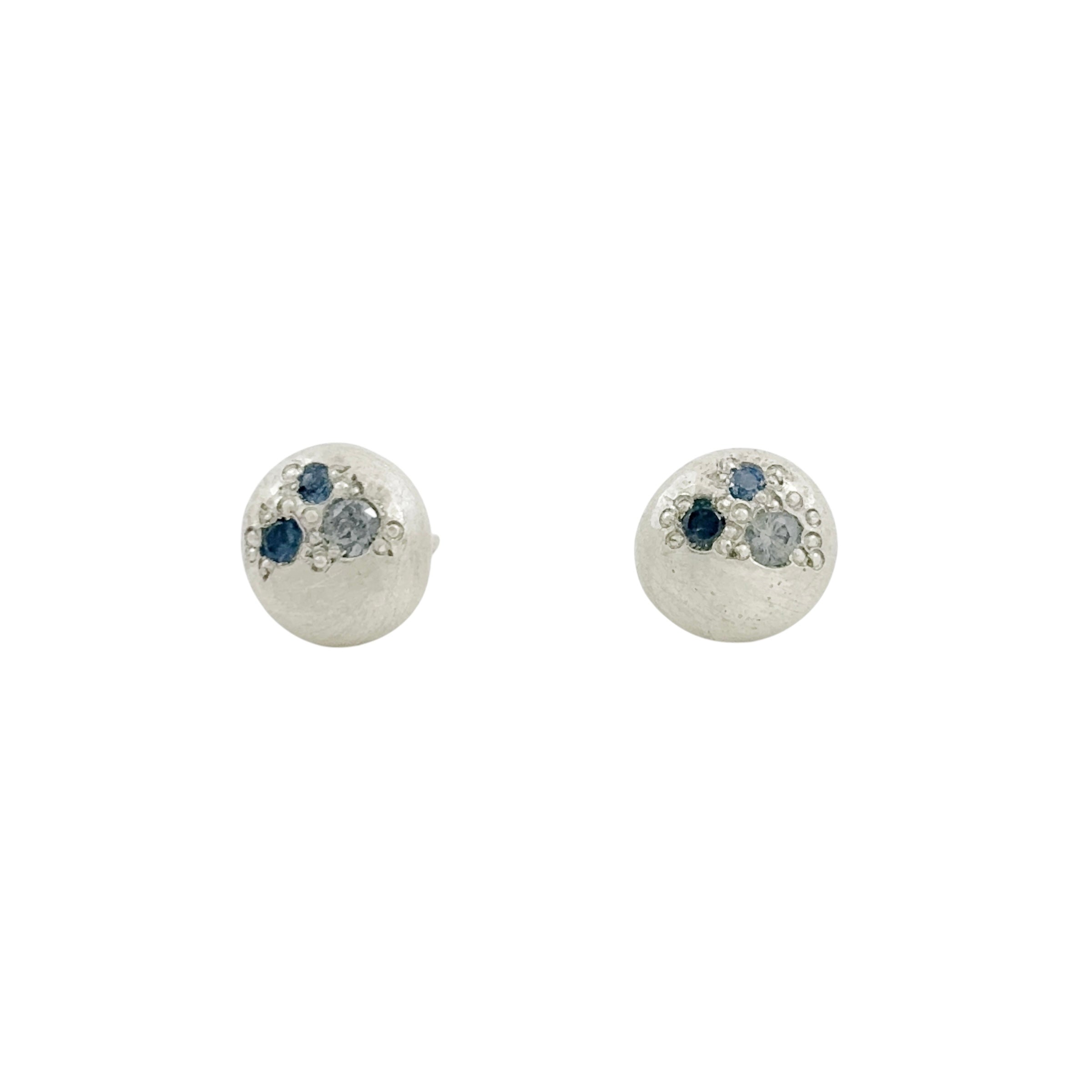 Ocean Glimmer Silver Studs -  Katheryn Leopoldseder