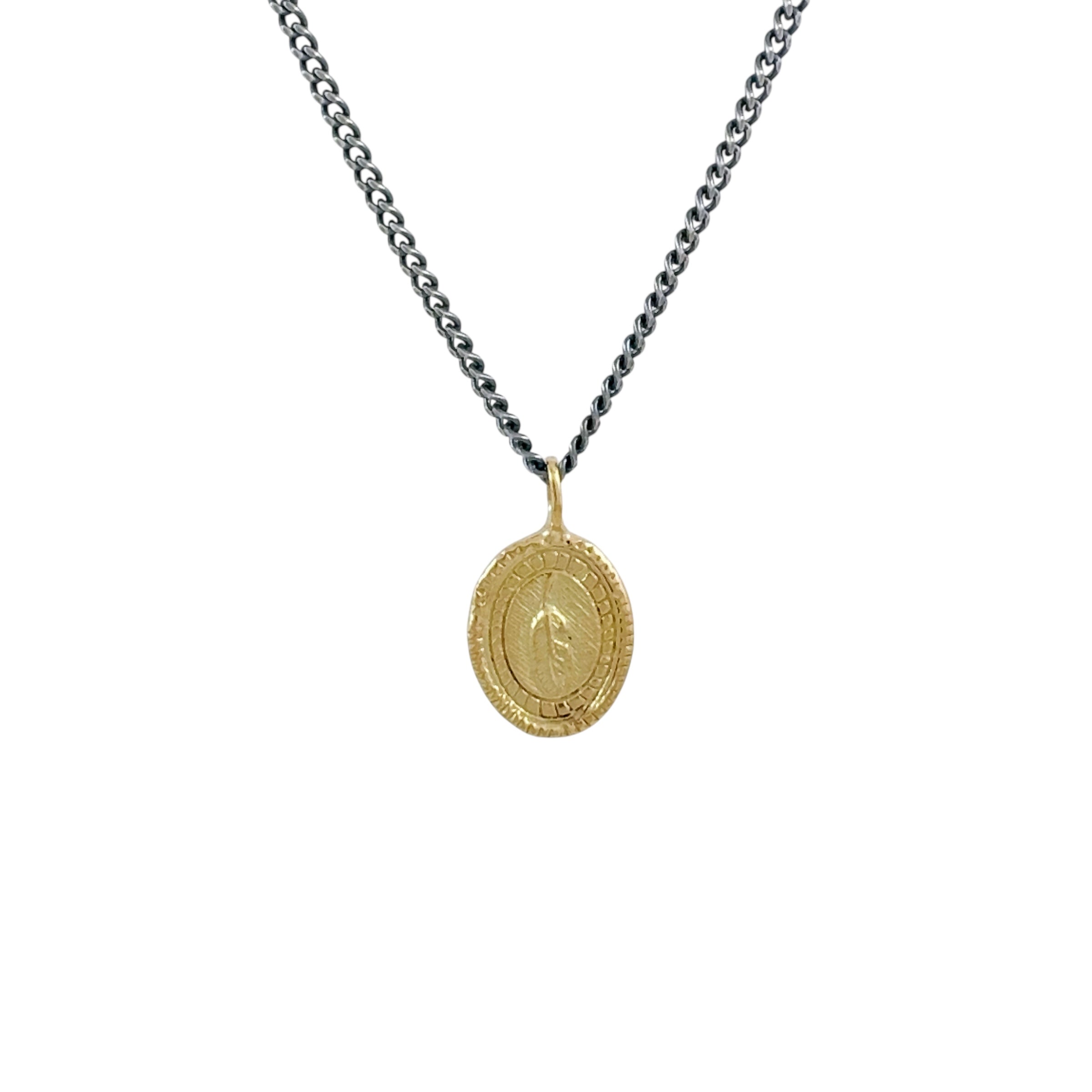 Feather Coin Necklace - Rusty Thought