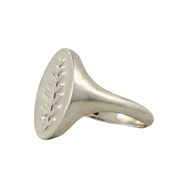 Oval Feather Signet Ring - Milly Thomas