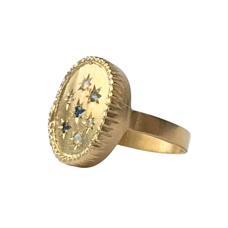 Mystic Capers Gold Feathered Signet Ring - Nina Baker