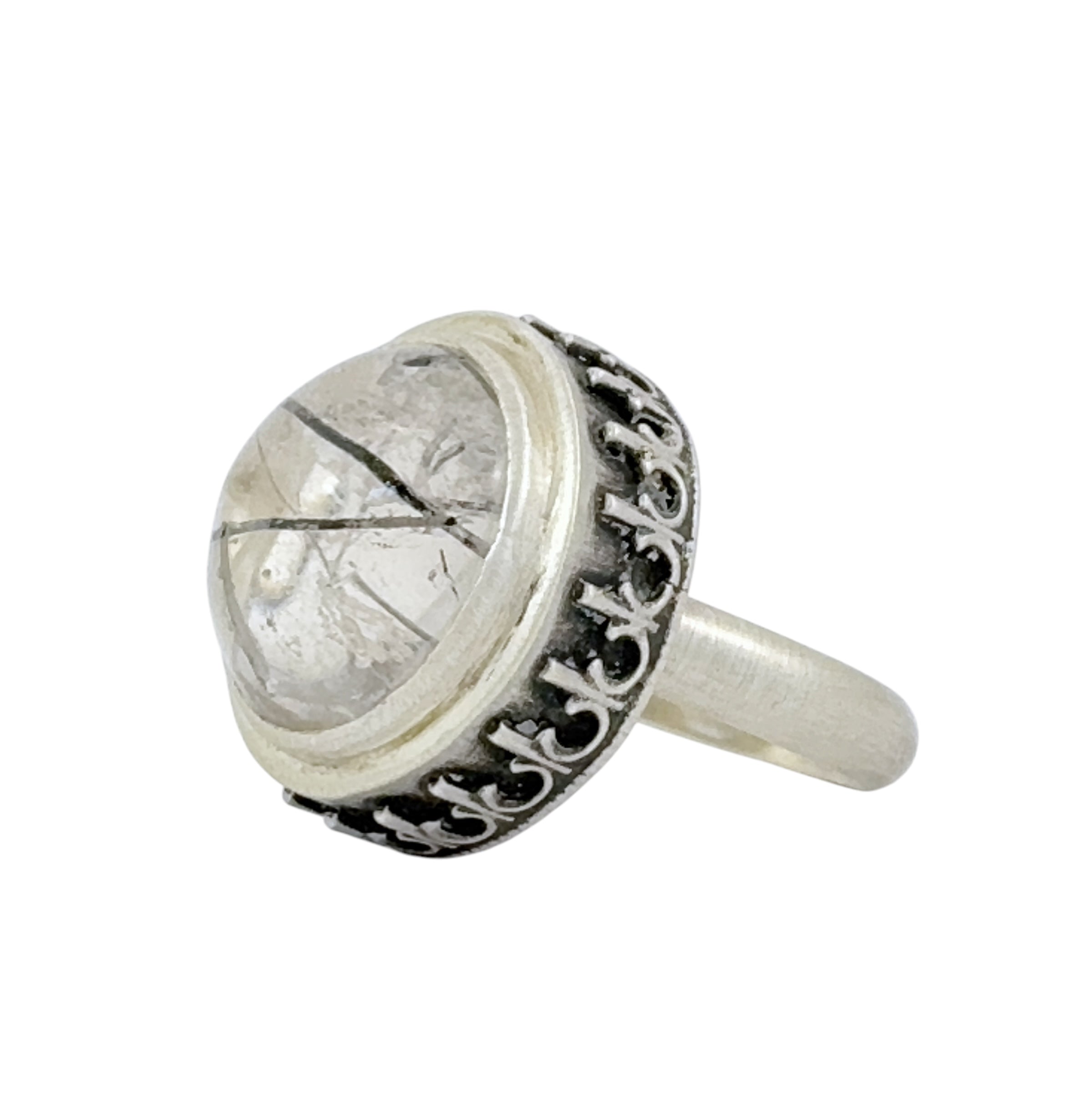 Round Wedding Cake Silver Ring - Regina Krawets