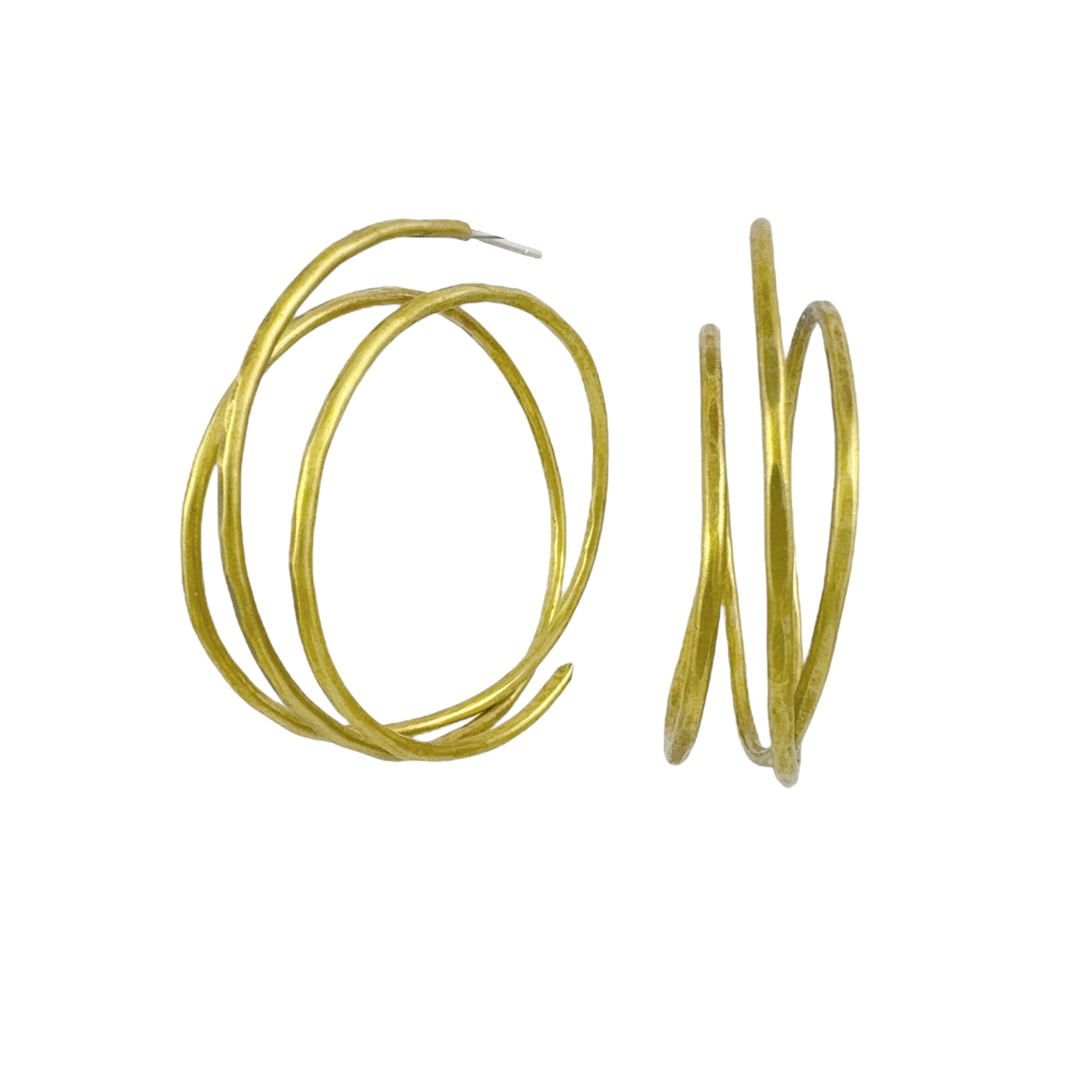 Brass Spiral Hoops - Jane Hodgetts