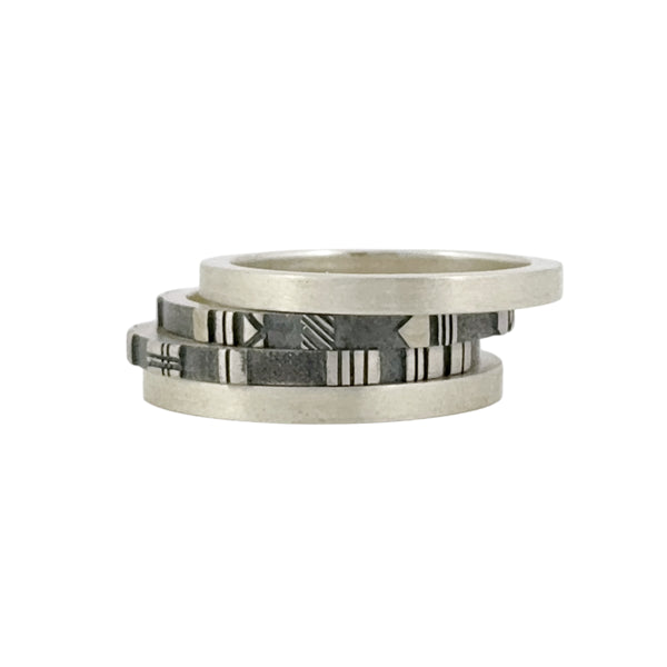 Complex System Four Ring Sterling Stack - Cass Partington