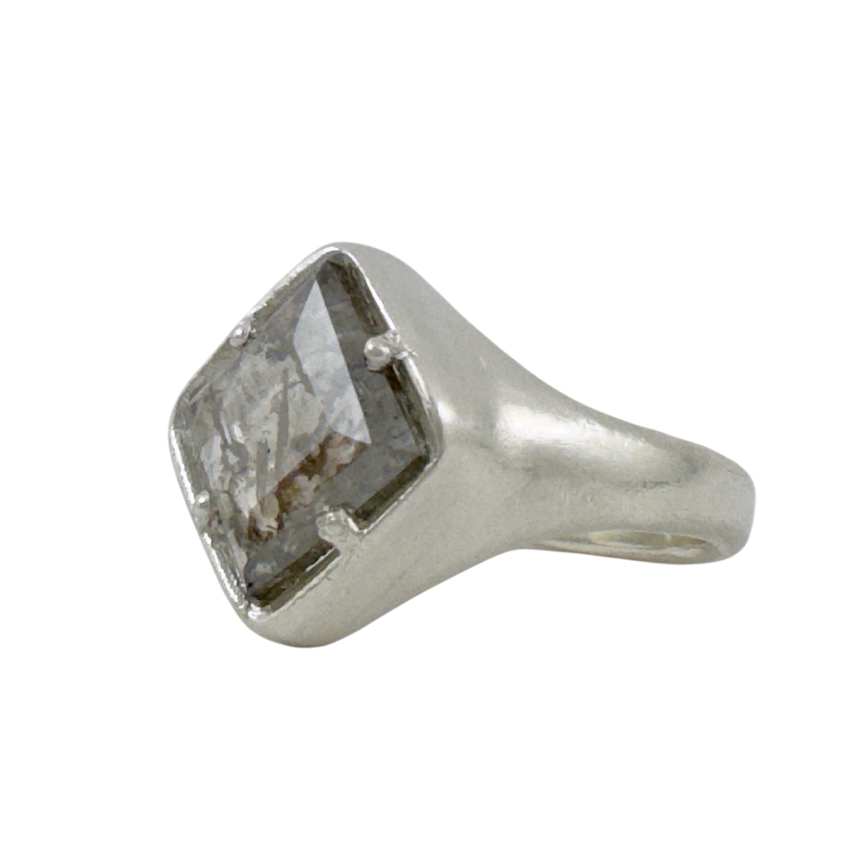 Silver Ring with Diamond - Atelier Narce