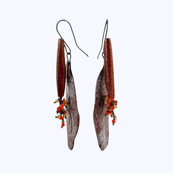 Happa Blue Gum Leaf Earrings - Kaoru Rogers