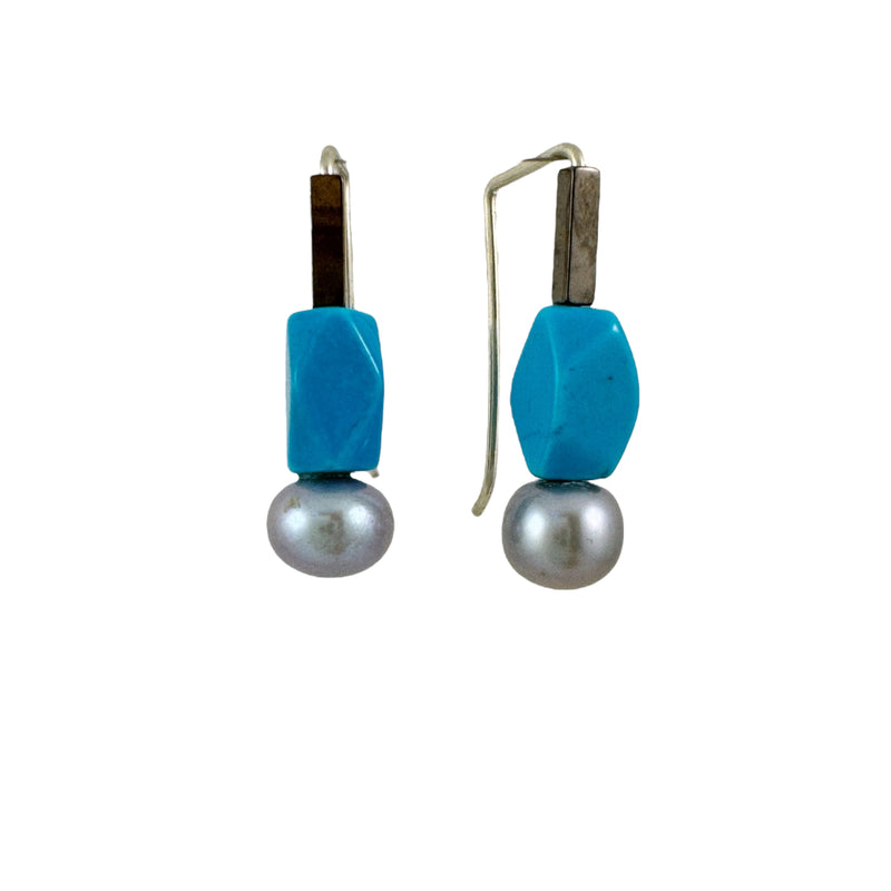 Sky Blue Pearl  Drop Earrings - Ari Athans