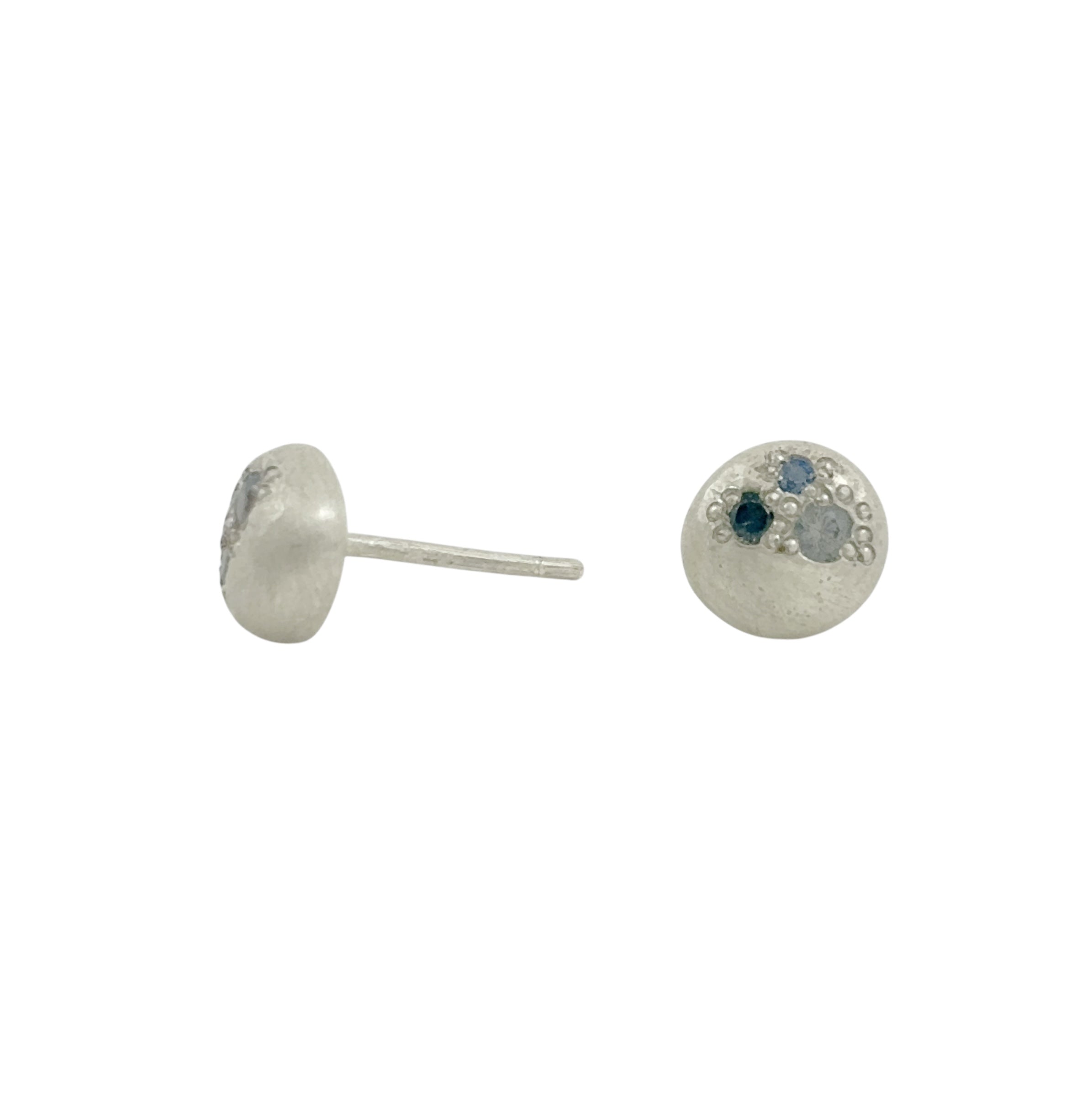 Ocean Glimmer Silver Studs -  Katheryn Leopoldseder
