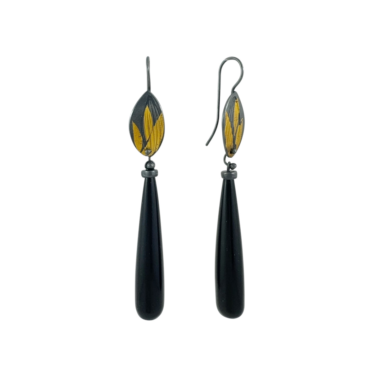 Hakea Leaf Onyx Drop Earrings - Robin Wells