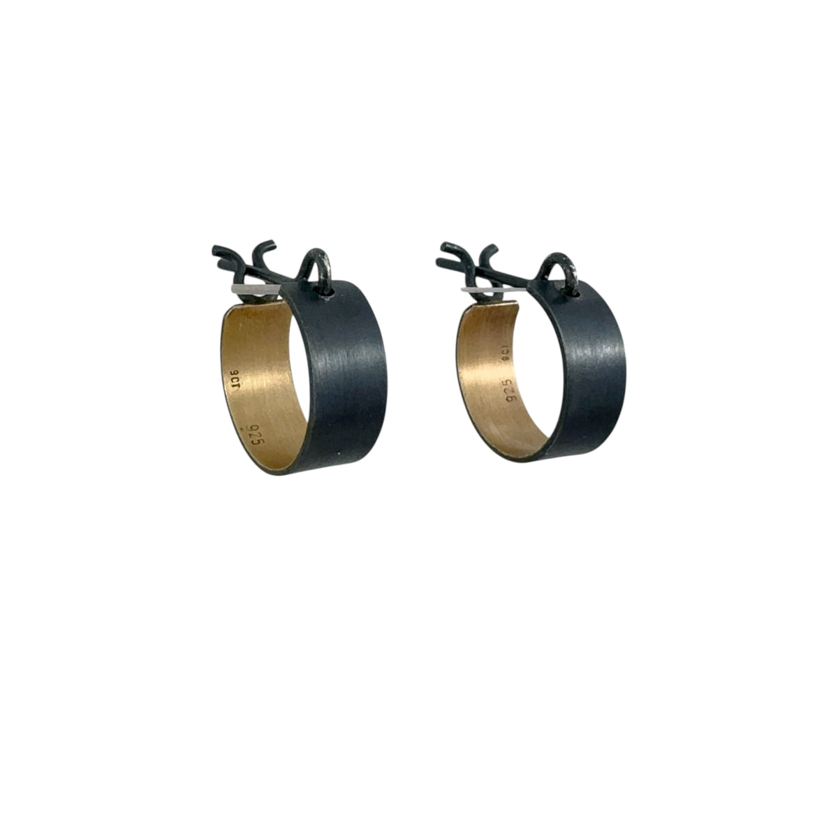 Gold & Black Square Hoop Small - Kaoru Rogers