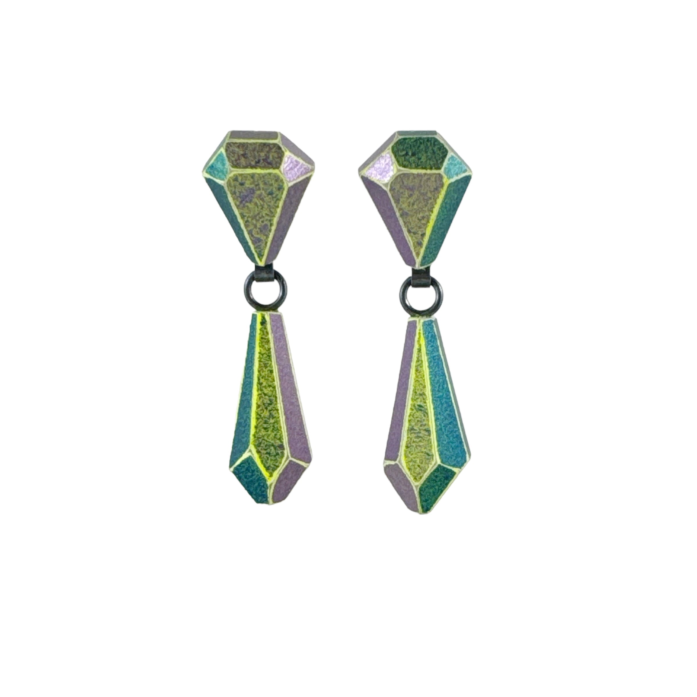 Wooden Diamond Cut Studs - Eva Burton
