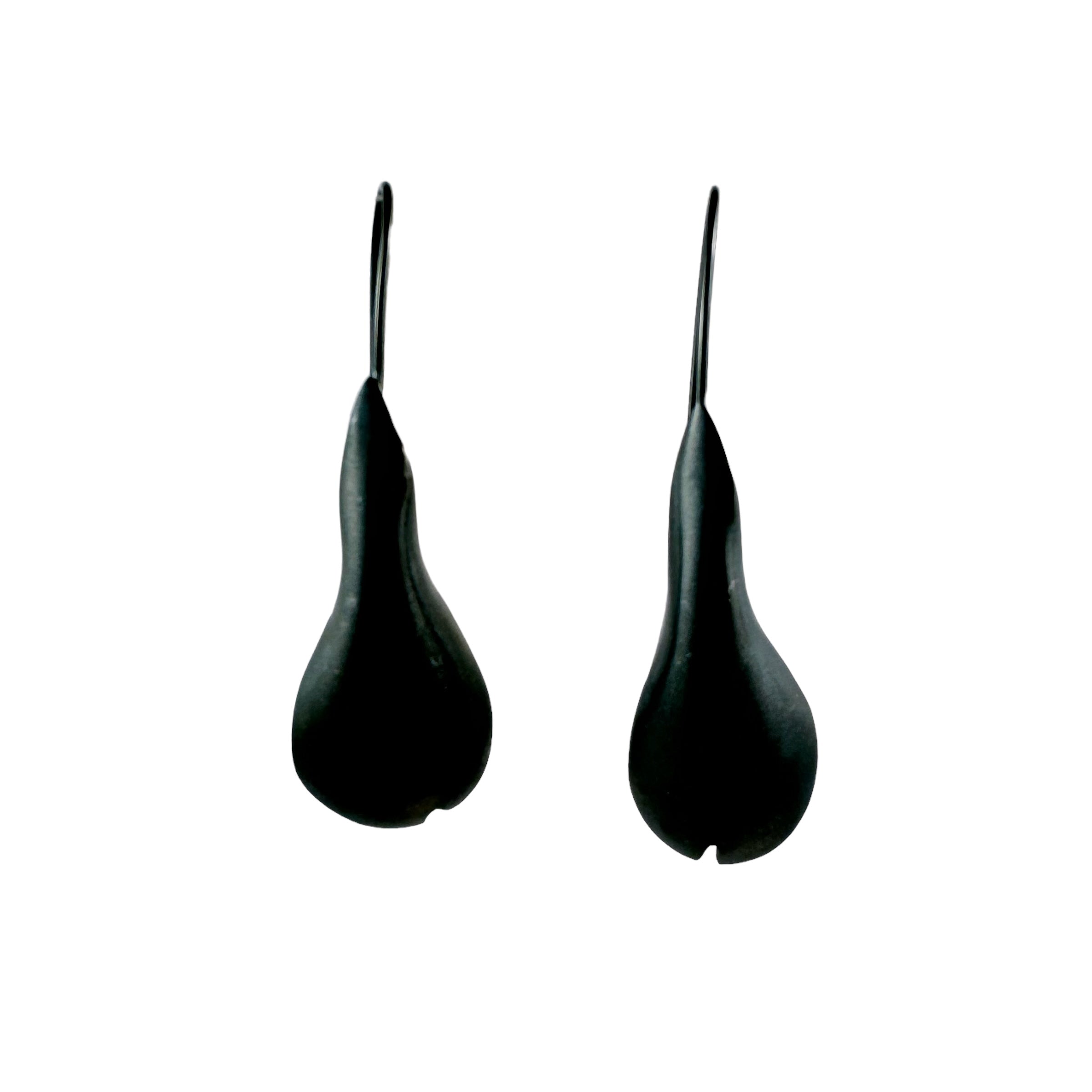 Pod Earrings Long Oxidised - Sarah Bourke