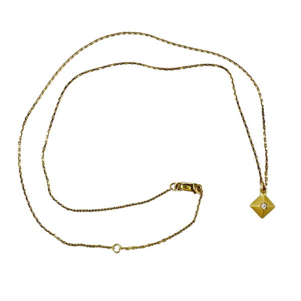 Pyramid Diamond Charm Gold Necklace - Emma Jane Donald