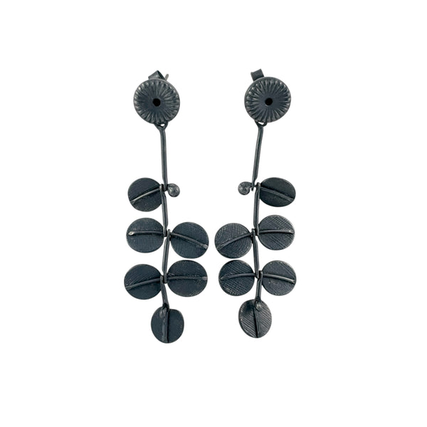 Kowhai Meets Daisy Earrings Oxidised Earrings - Cynthia Nge