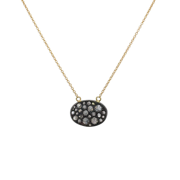 Oxidised Oval Diamond Pendant - Tap by Todd Pownell