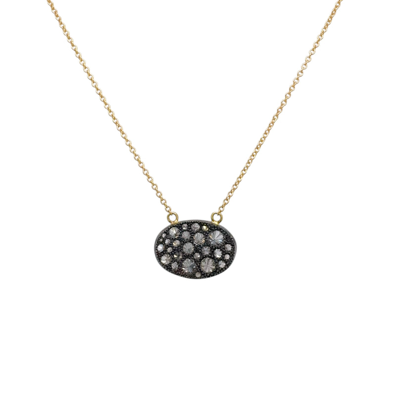 Oxidised Oval Diamond Pendant - Tap by Todd Pownell