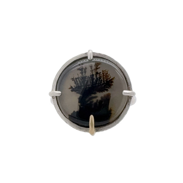 Dendritic Agate Silver Ring - Regina Krawets