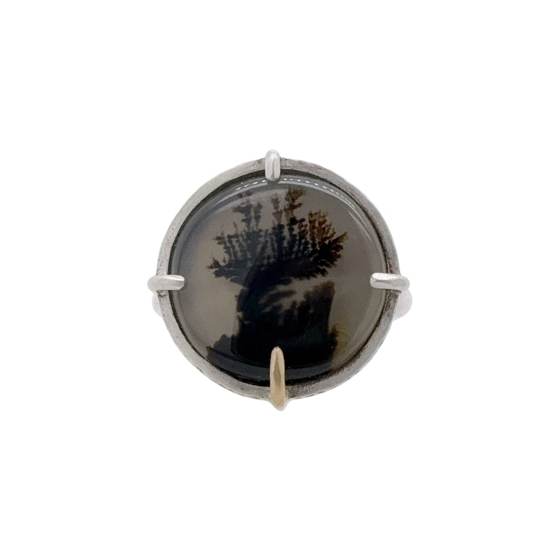 Dendritic Agate Silver Ring - Regina Krawets