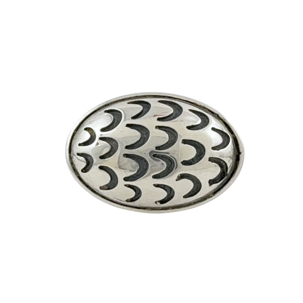 Silver Top Oval Ring - Catherine White